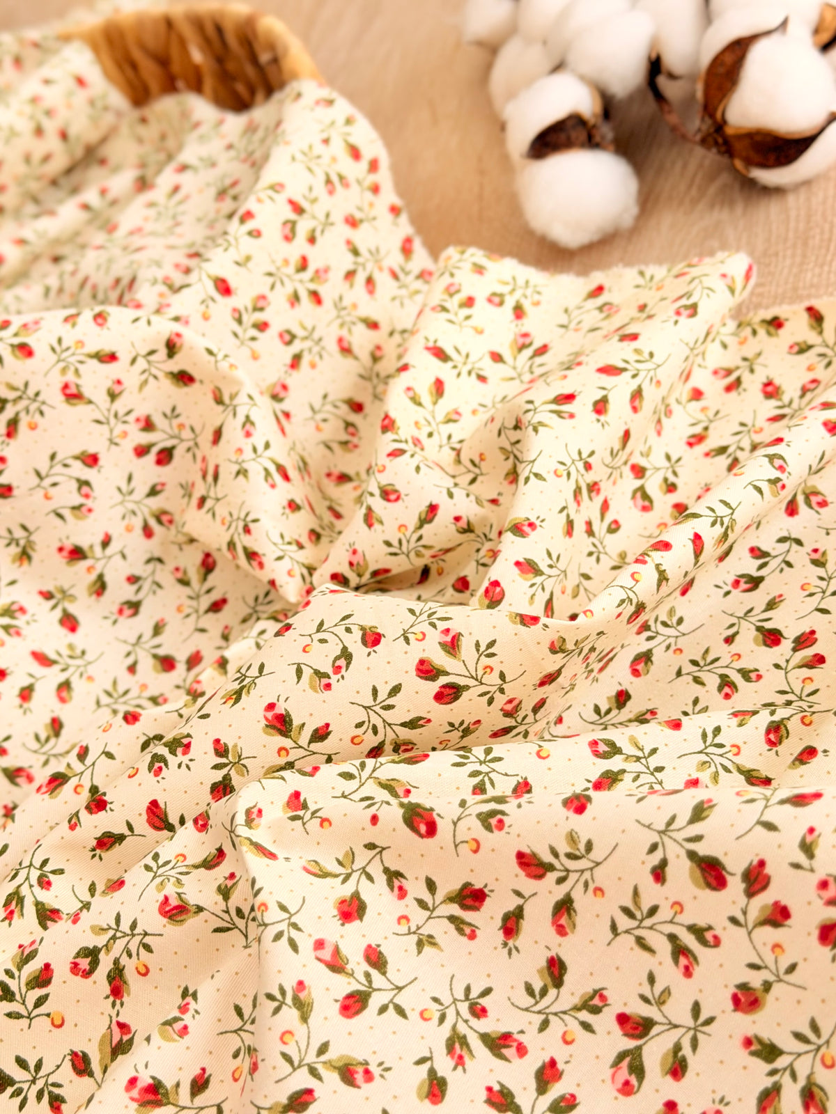 Cotton Twill Rosebud Garden