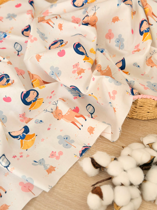 Cotton Twill Snow White Forest