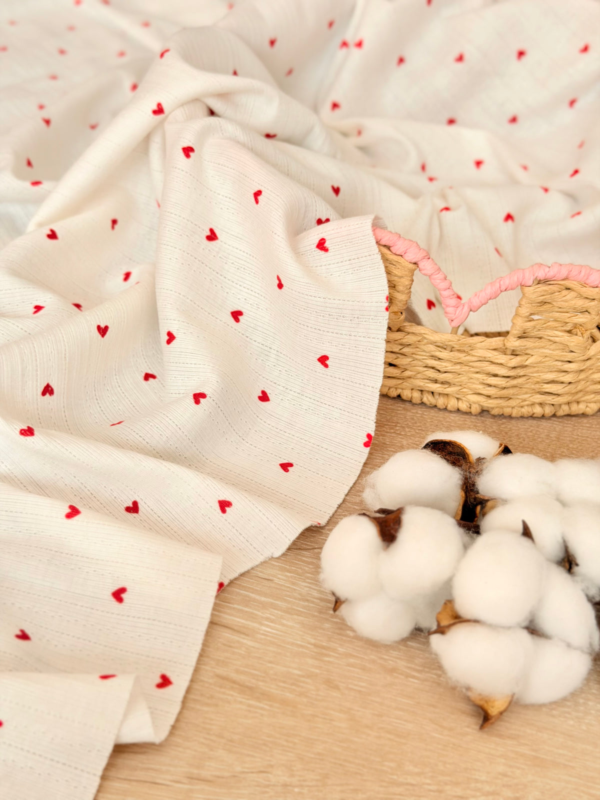 Printed Cotton Jersey Sweetheart Dots