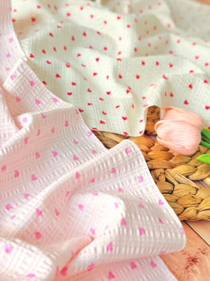 Knitted Seersucker Hearts