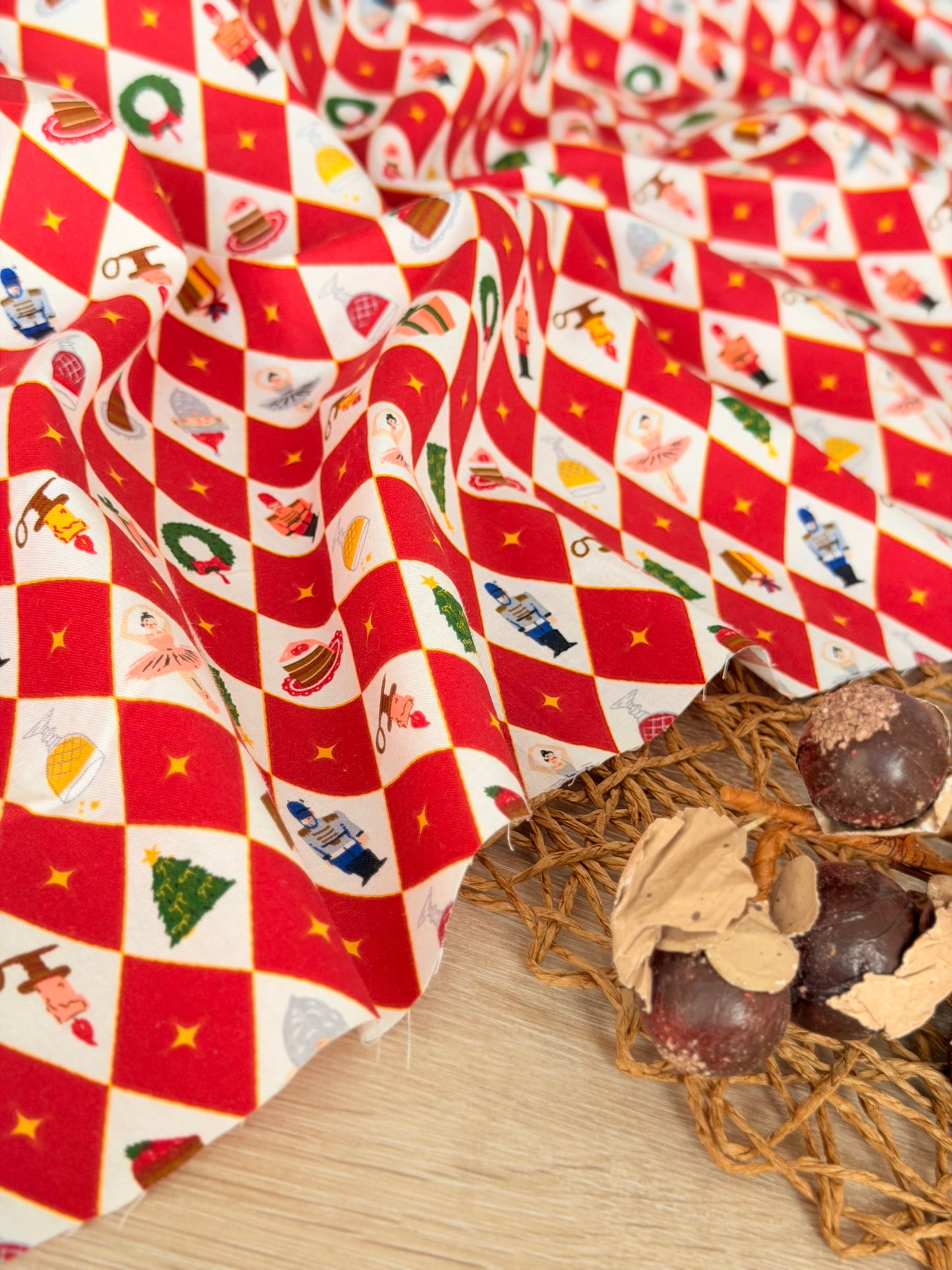 Cotton Twill Christmas Argyle