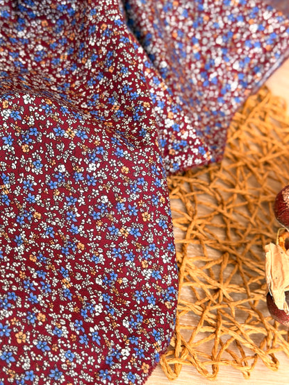 Printed Cotton Burgundy Bloom