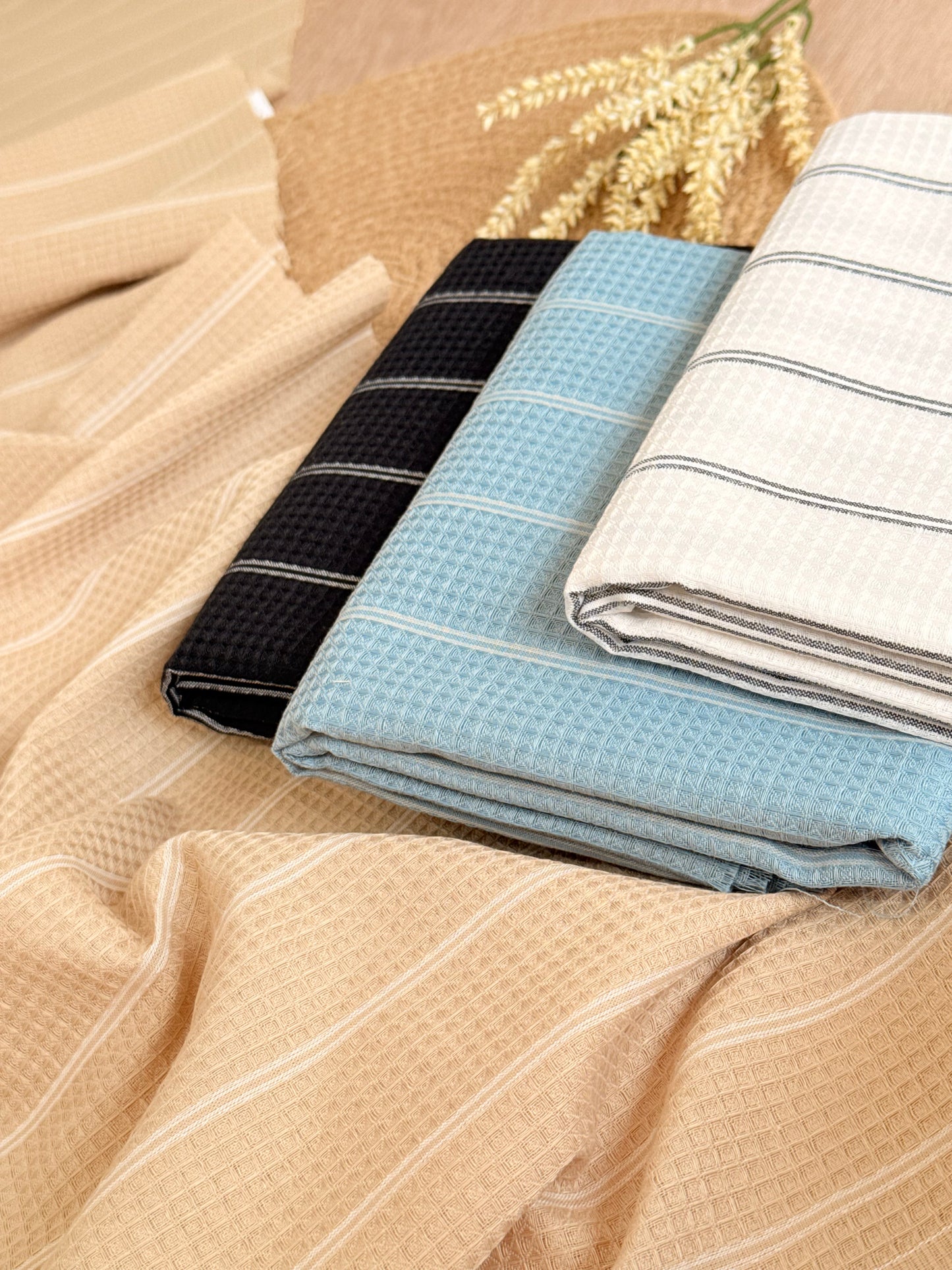 Waffle Fabric Coastal Texture