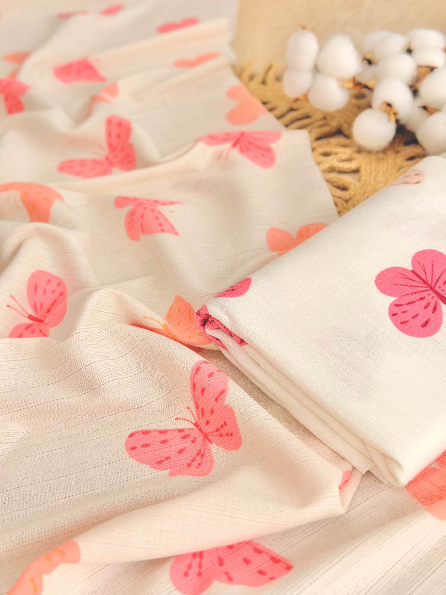Printed Cotton Jersey Flutter Glow