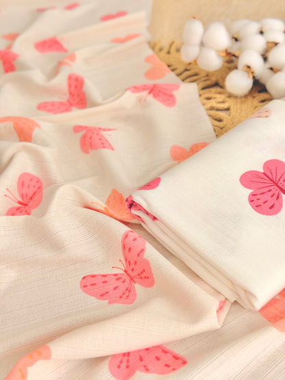 Printed Cotton Jersey Flutter Glow