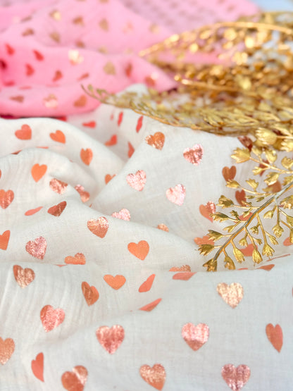 Muselina Foil Rosegold Hearts