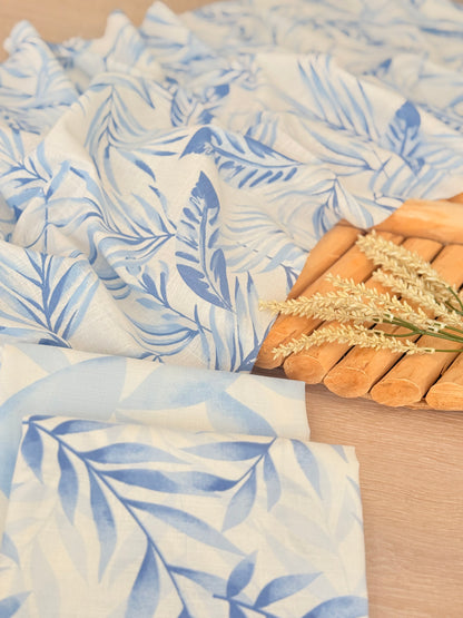 Printed Linen Blue Breeze