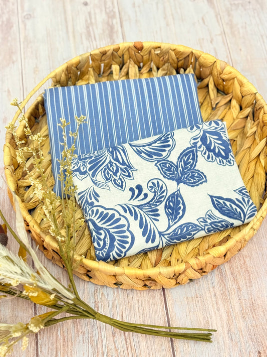 Printed Linen Indigo Harmony