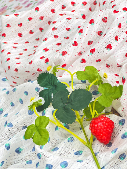 Embroidered Cotton Strawberries