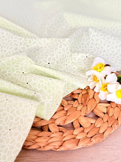 Printed Holl Out Cotton Spring Petals