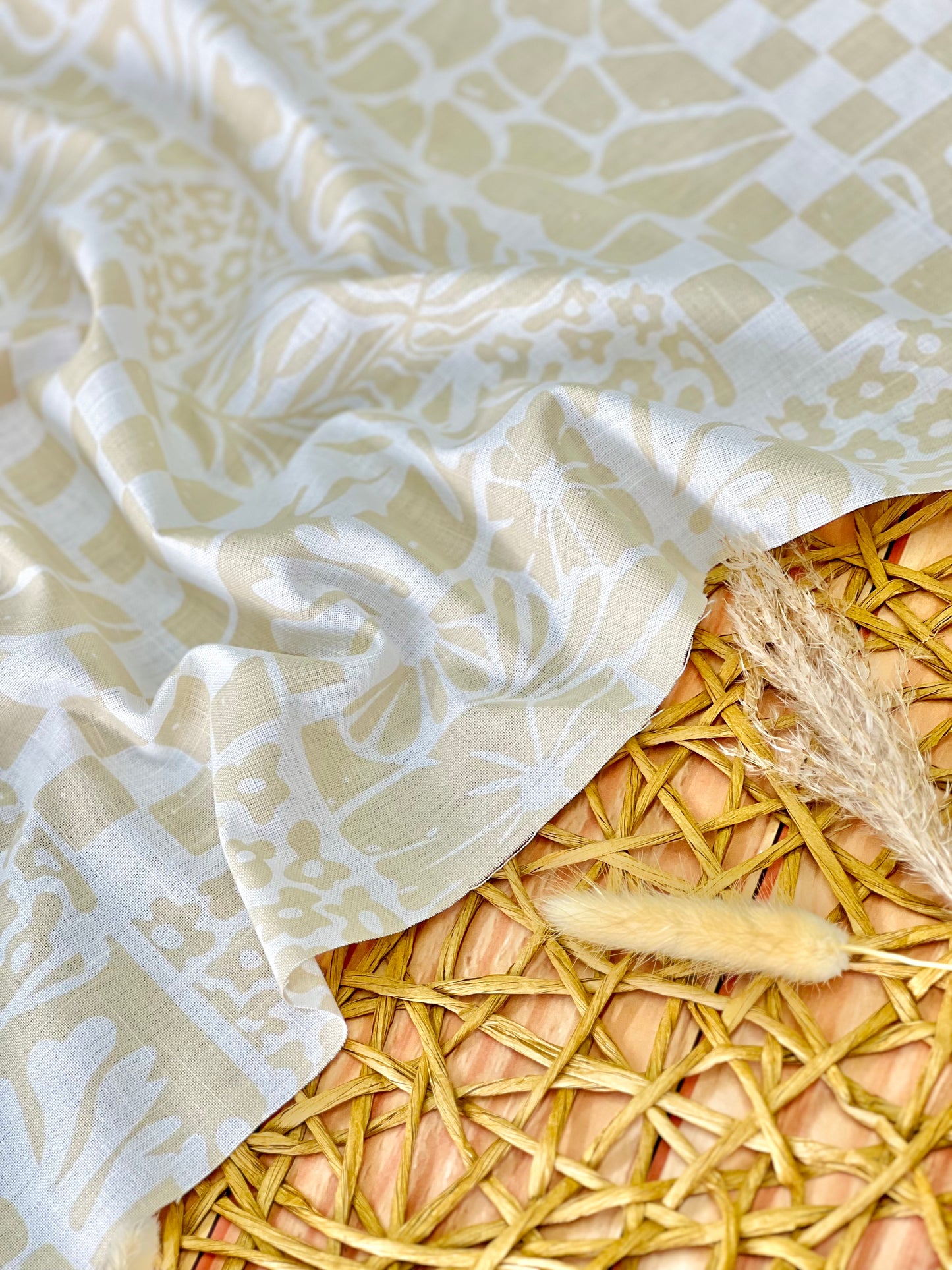 Printed Linen Pastel Mosaic