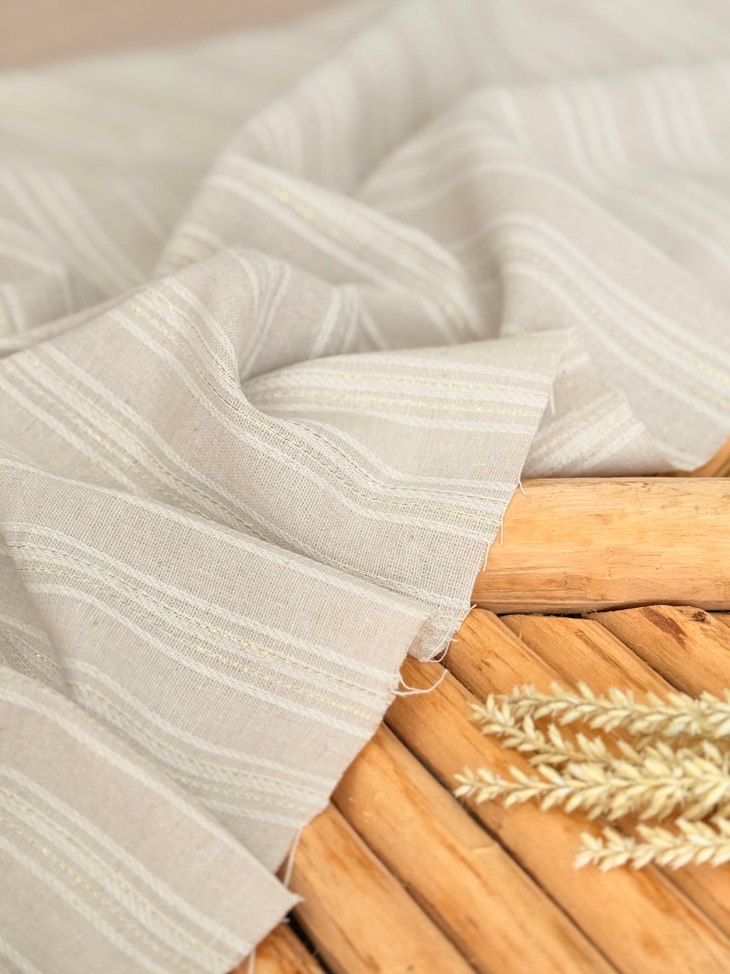 Artisanal Linen Lurex Stripes
