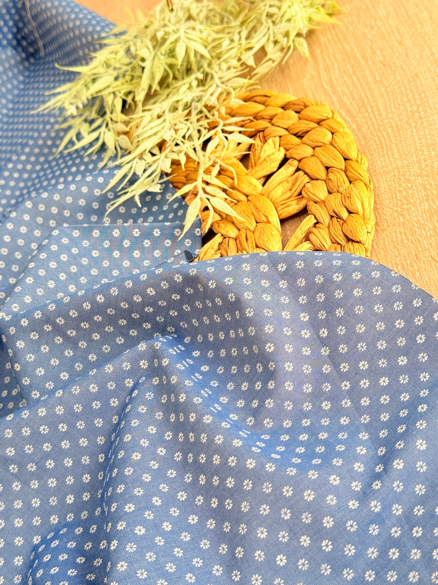 Printed Denim Meadow Dots