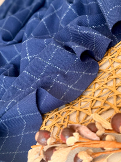 Paño de Lana Navy Windowpane