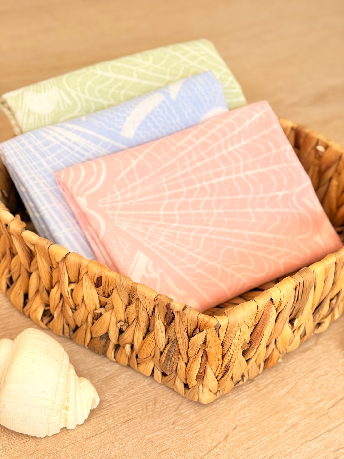 Printed Linen Coral Flow