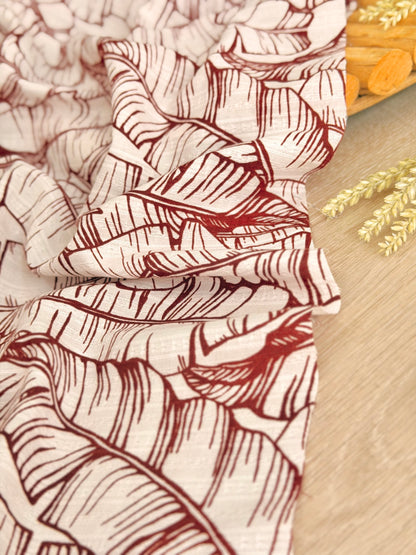 Embroidered Cotton Banana Grove