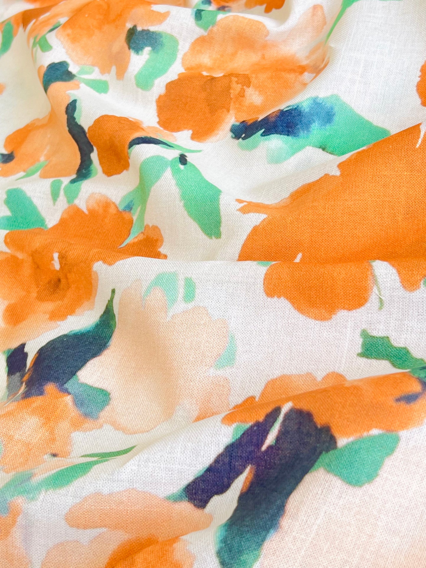 Printed Linen Aquarela Flowers