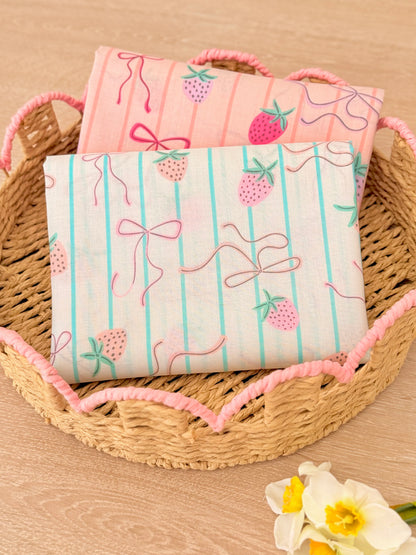 Printed Cotton Strawberry Ribbons