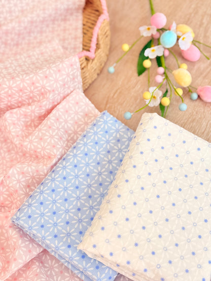 Puff Printed Cotton Blossom Grid