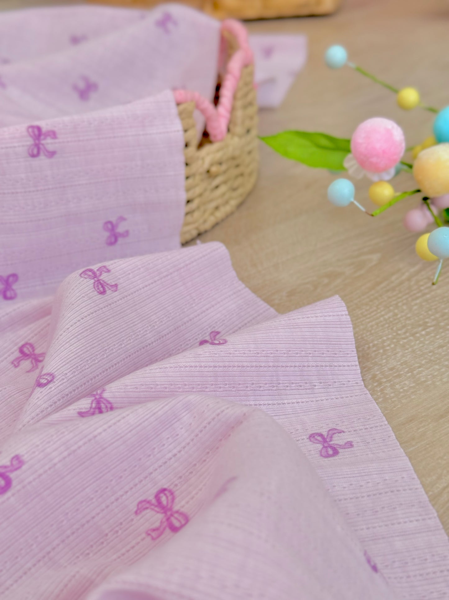 Printed Cotton Jersey Little Bows