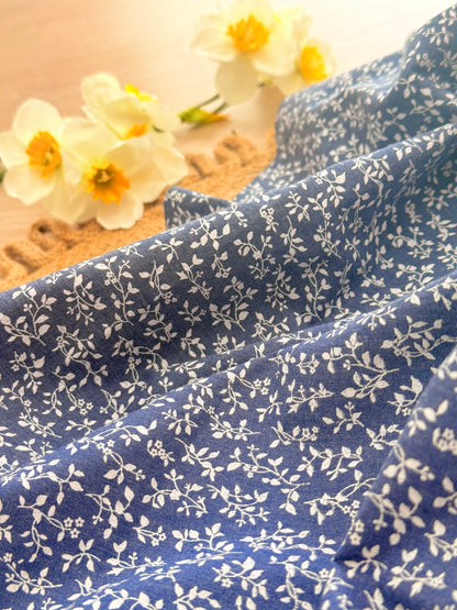 Printed Denim Blue Vines