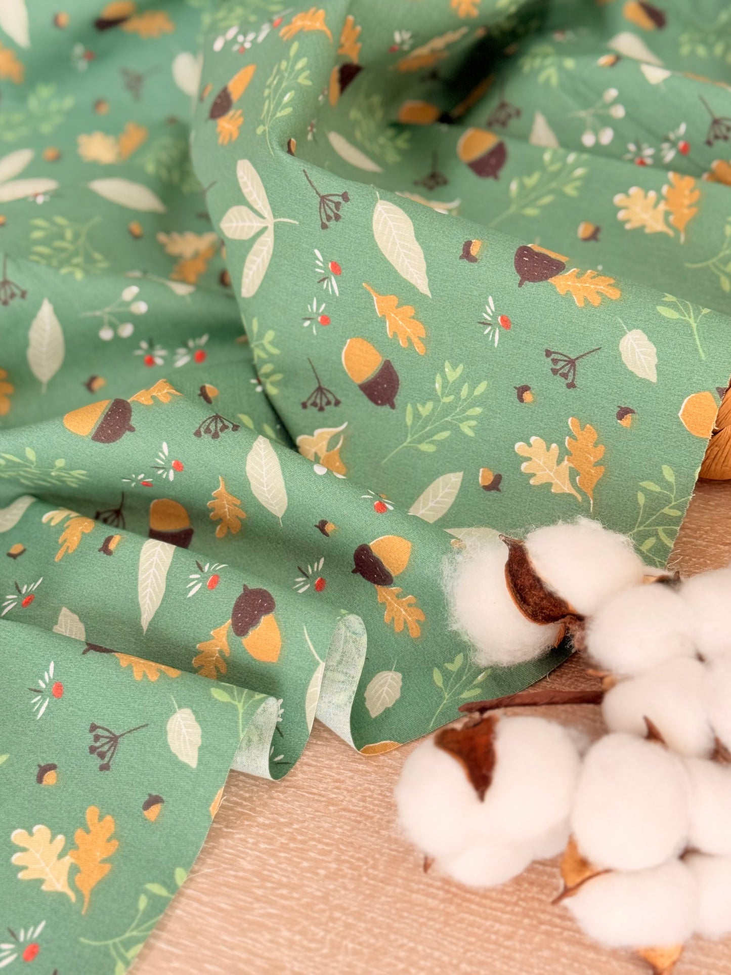 Cotton Twill Autumn Acorns