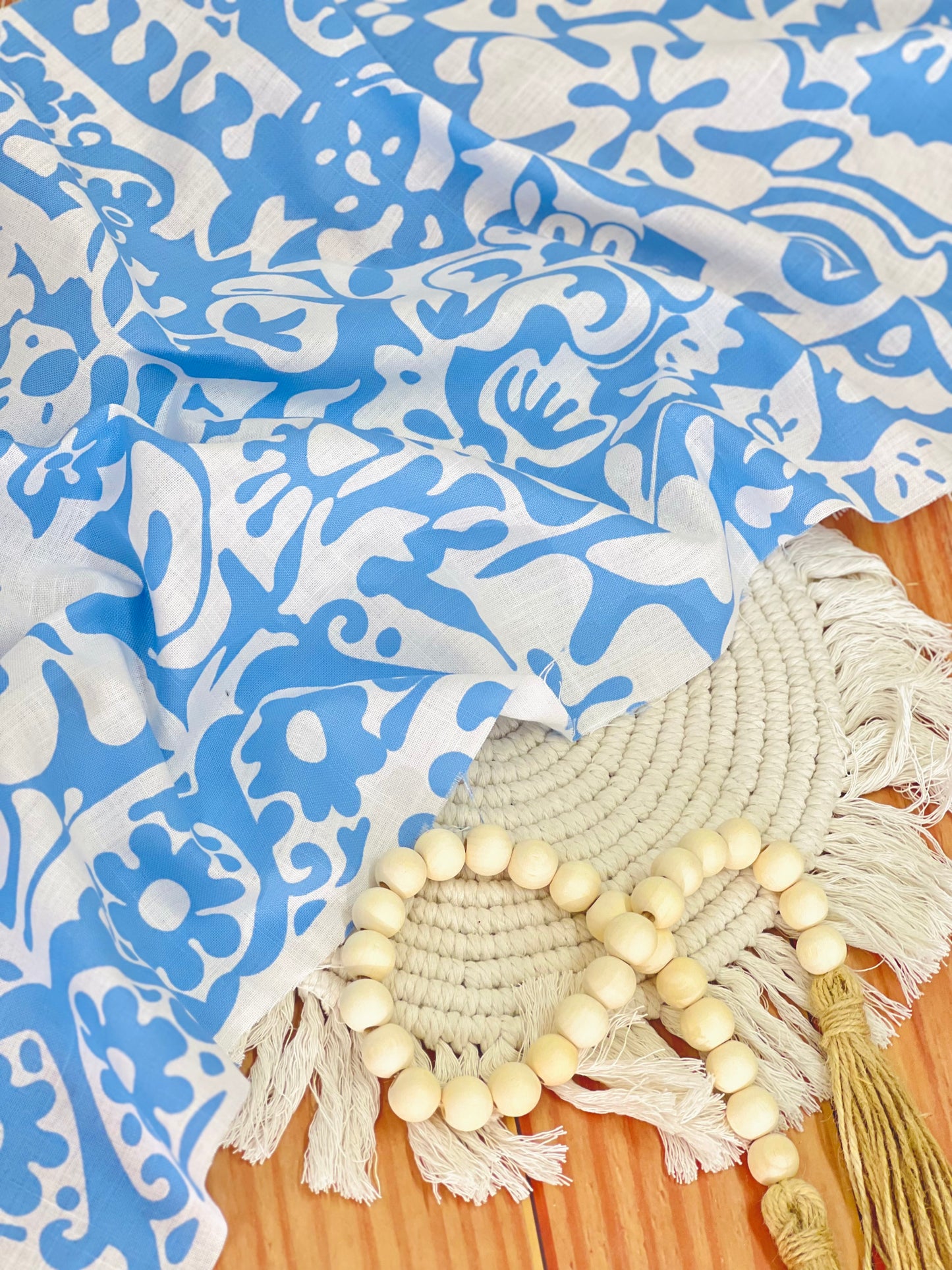 Printed Linen Santorini Breeze