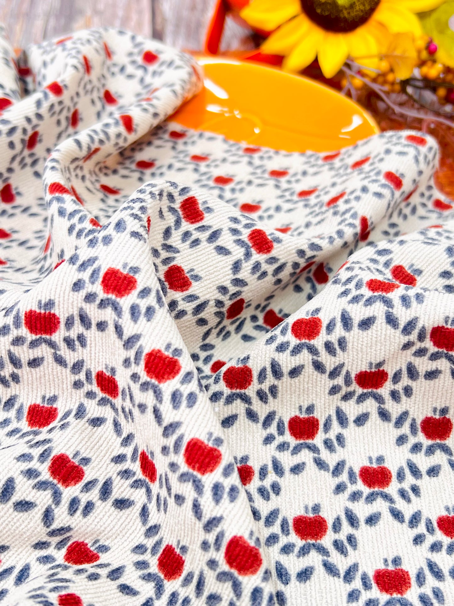 Printed Corduroy Apples