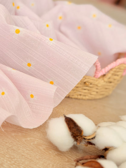 Embroidered Cotton Daisy Blush