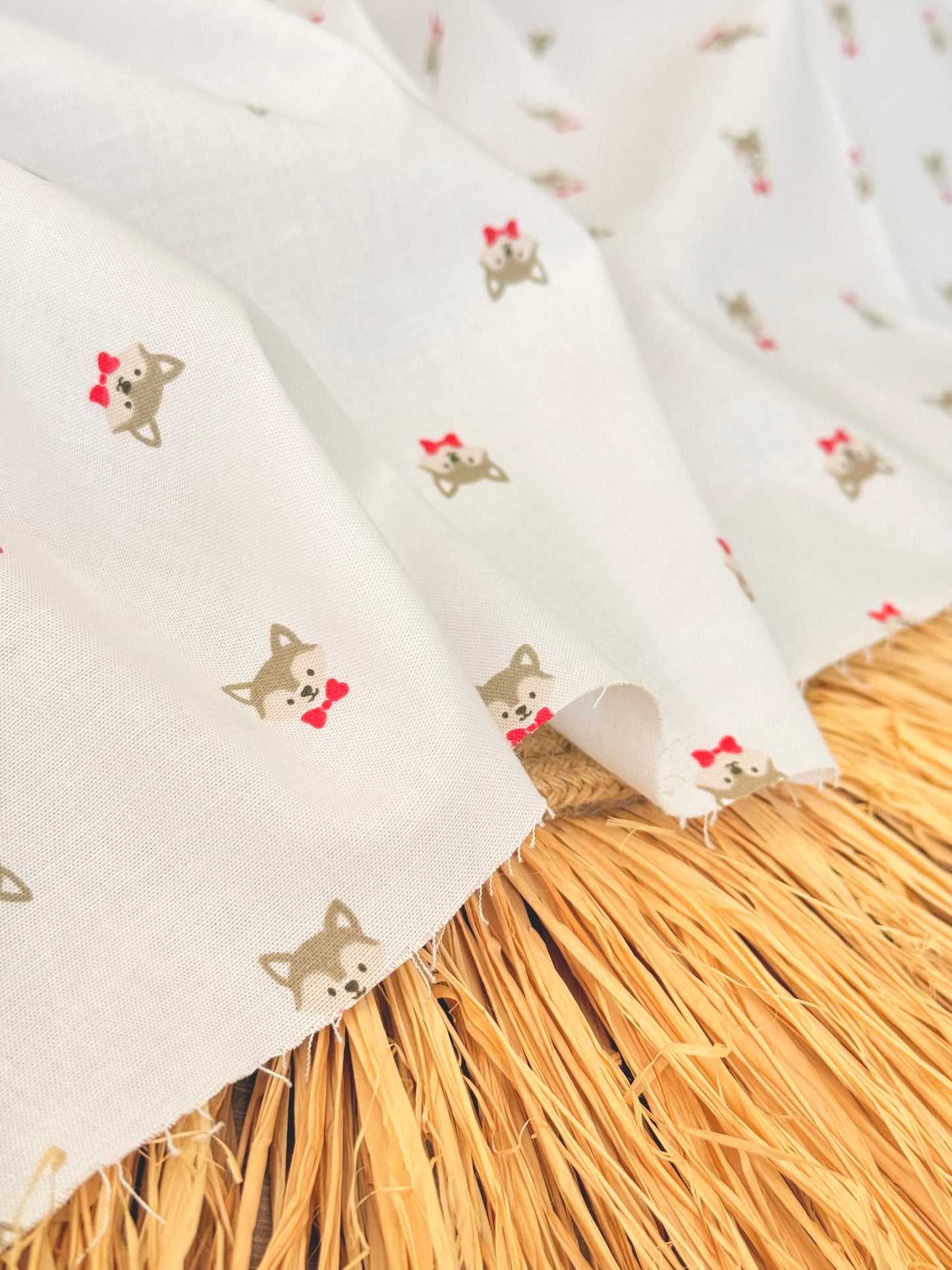 Printed Cotton Bow Puppy