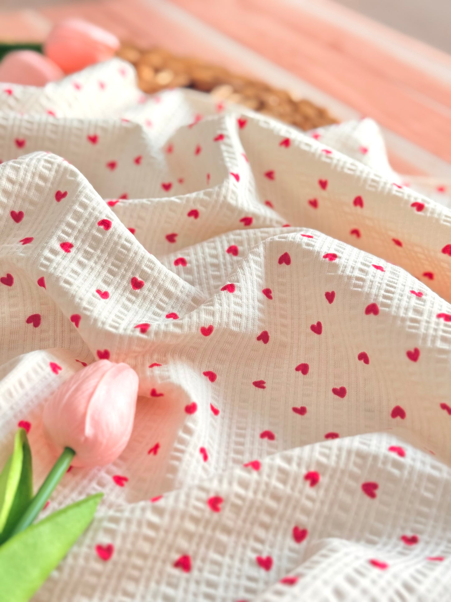 Knitted Seersucker Hearts