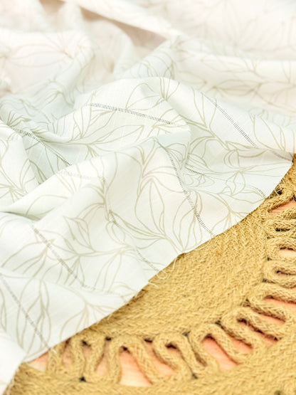 Embroidered Cotton Whisper Leaves