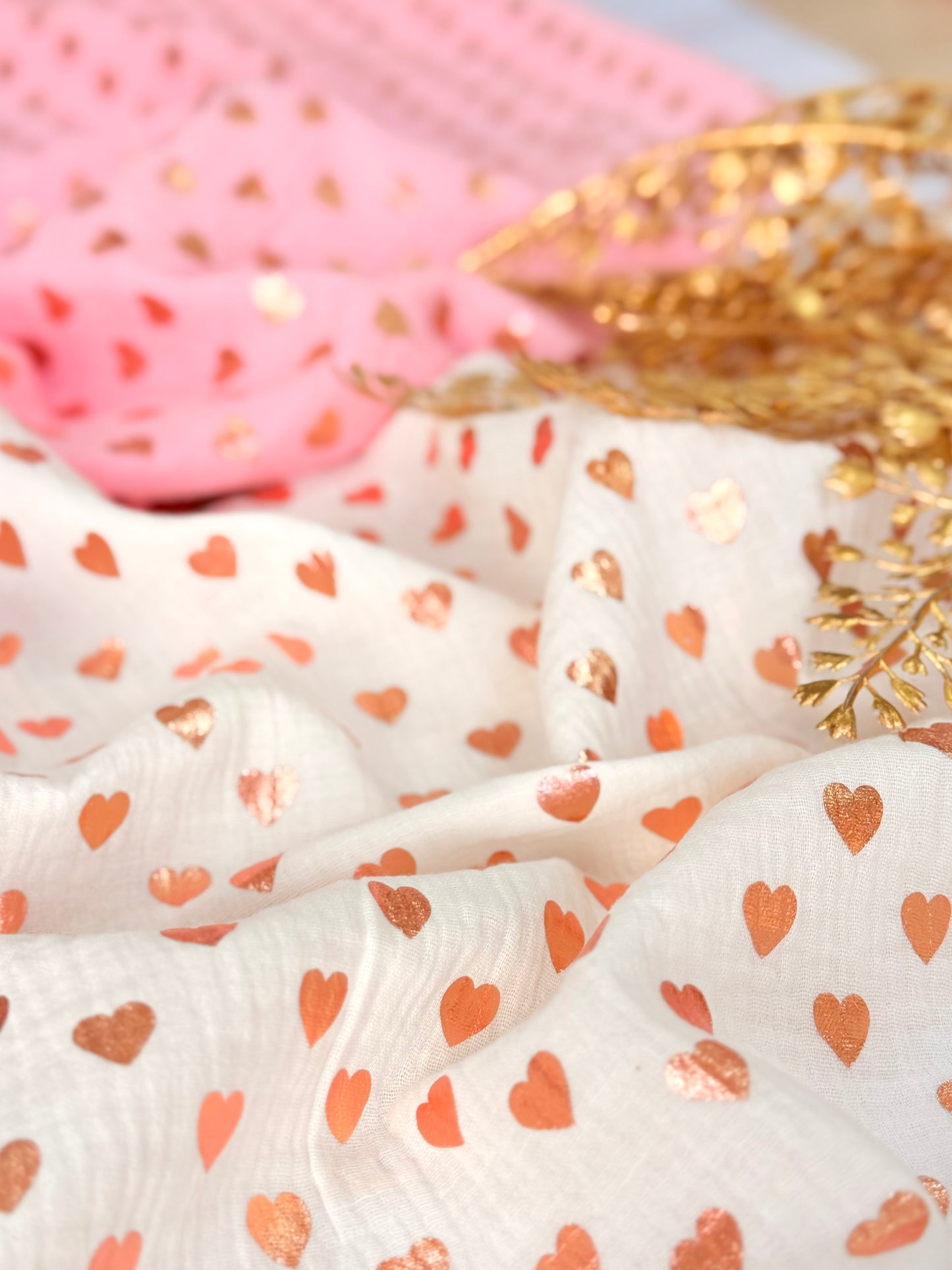 Muselina Foil Rosegold Hearts