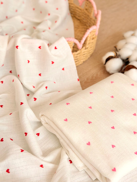 Printed Cotton Jersey Sweetheart Dots