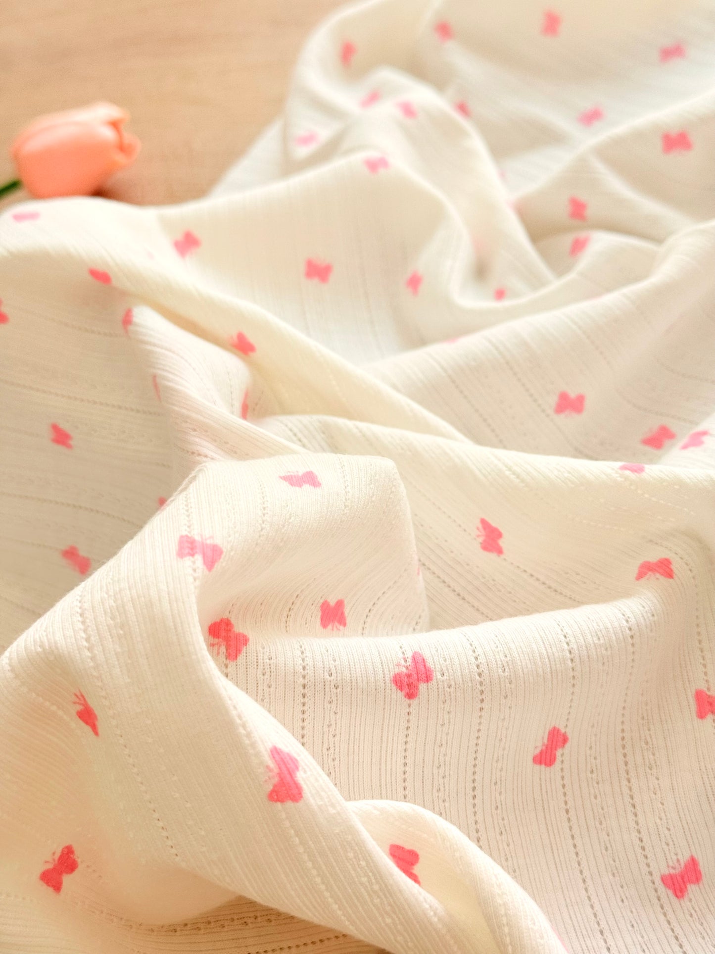 Printed Cotton Jersey Little Butterflies