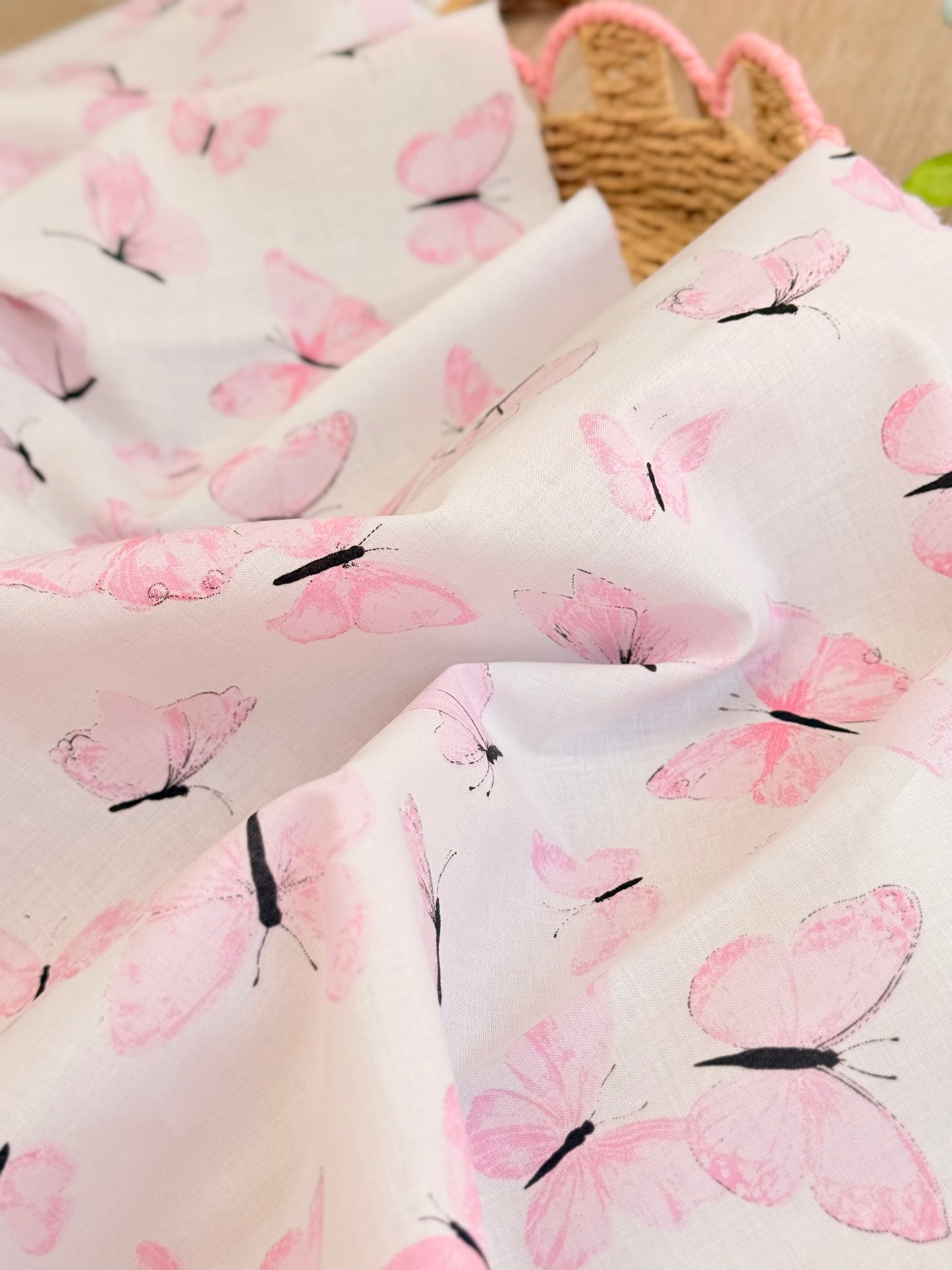Printed Cotton Blush Butterflies