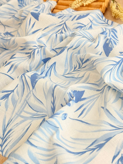 Printed Linen Blue Breeze