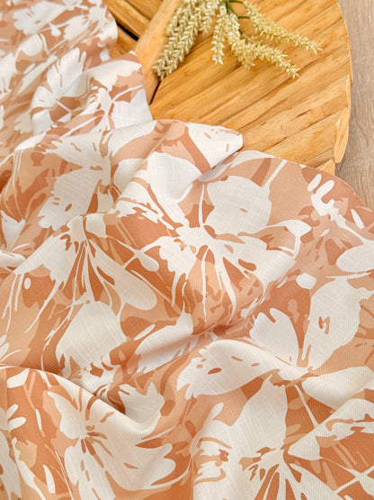 Printed Linen Slub Island Bloom