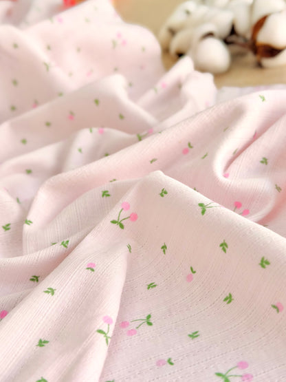 Printed Cotton Jersey Cherry Blossom