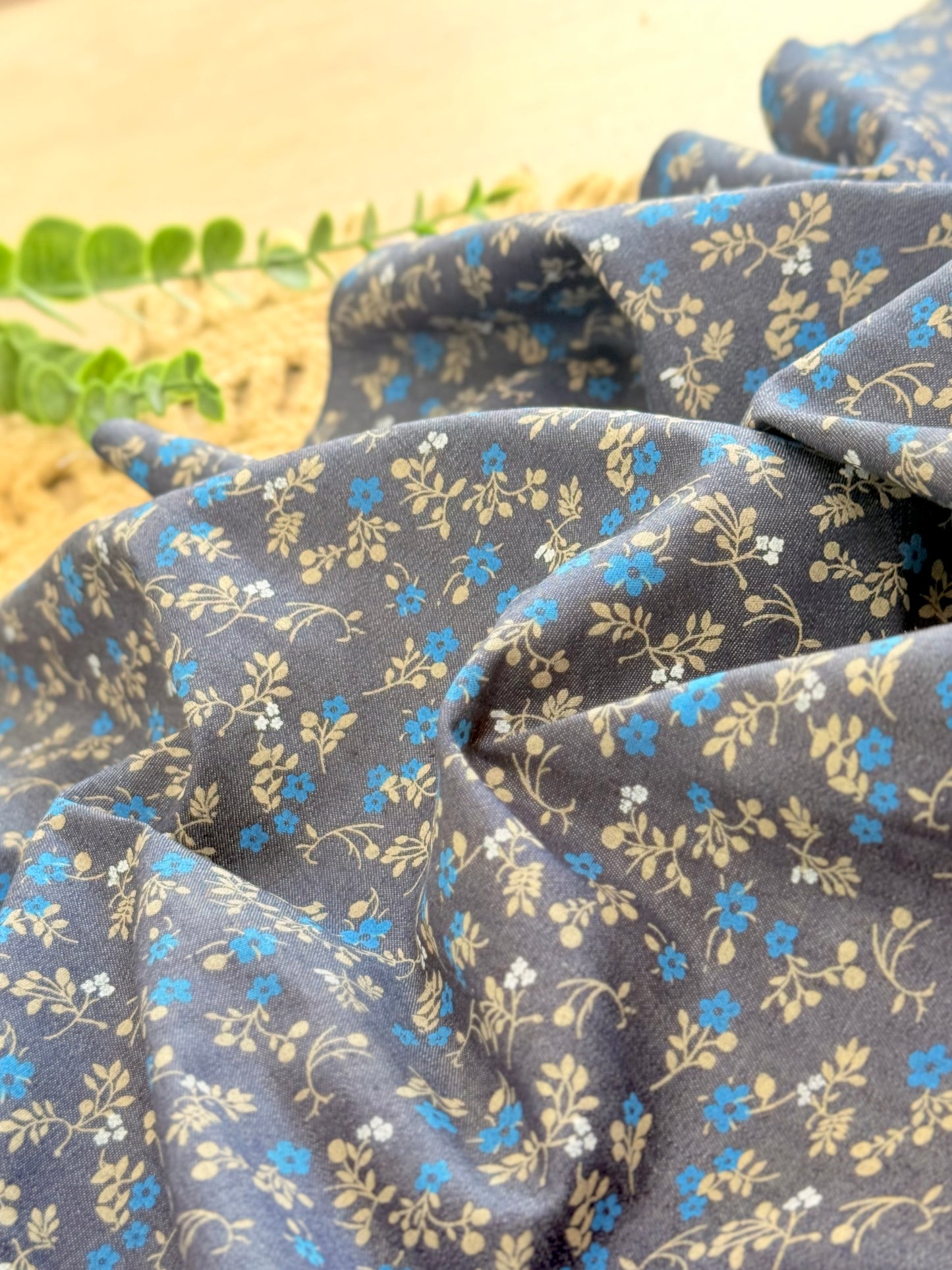 Printed Denim Bluebell Garden