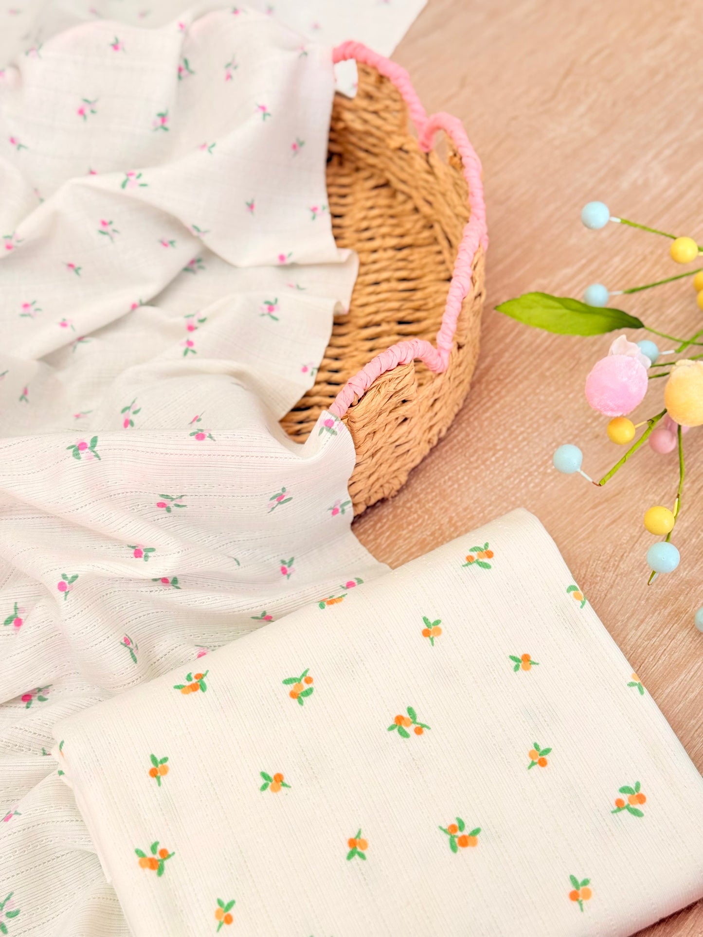 Printed Cotton Jersey Tiny Blossoms