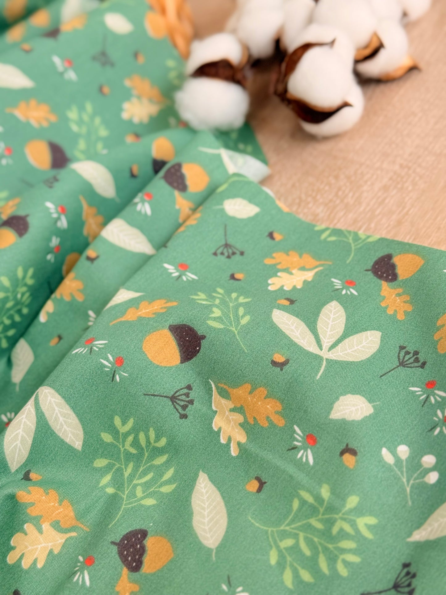 Cotton Twill Autumn Acorns