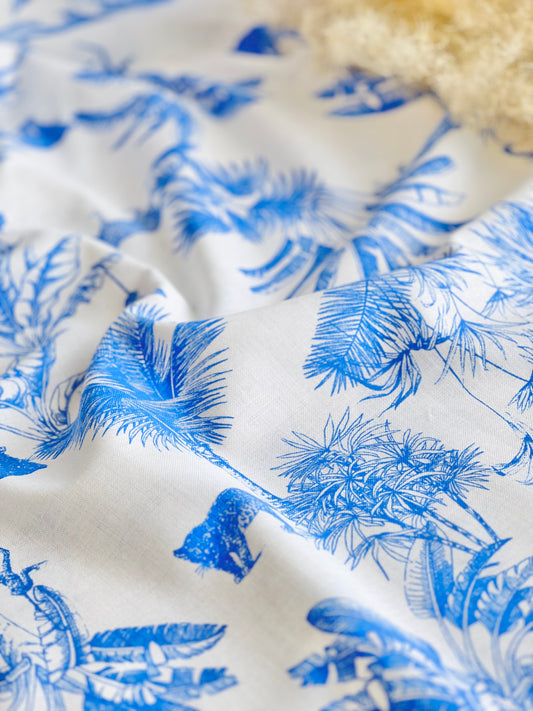 Printed Linen Blue Jungle