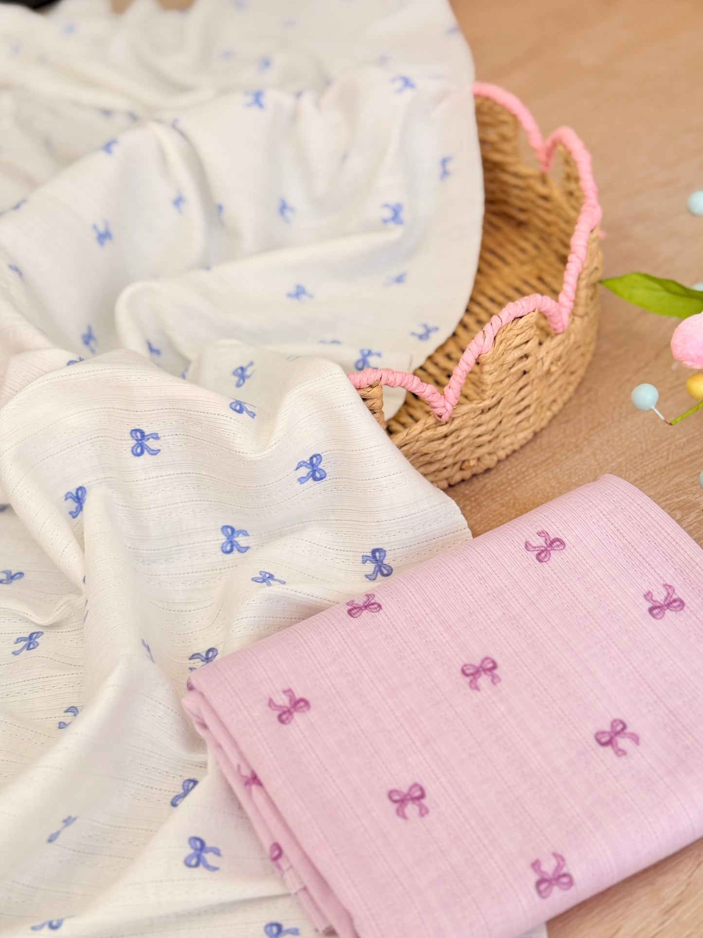 Printed Cotton Jersey Little Bows