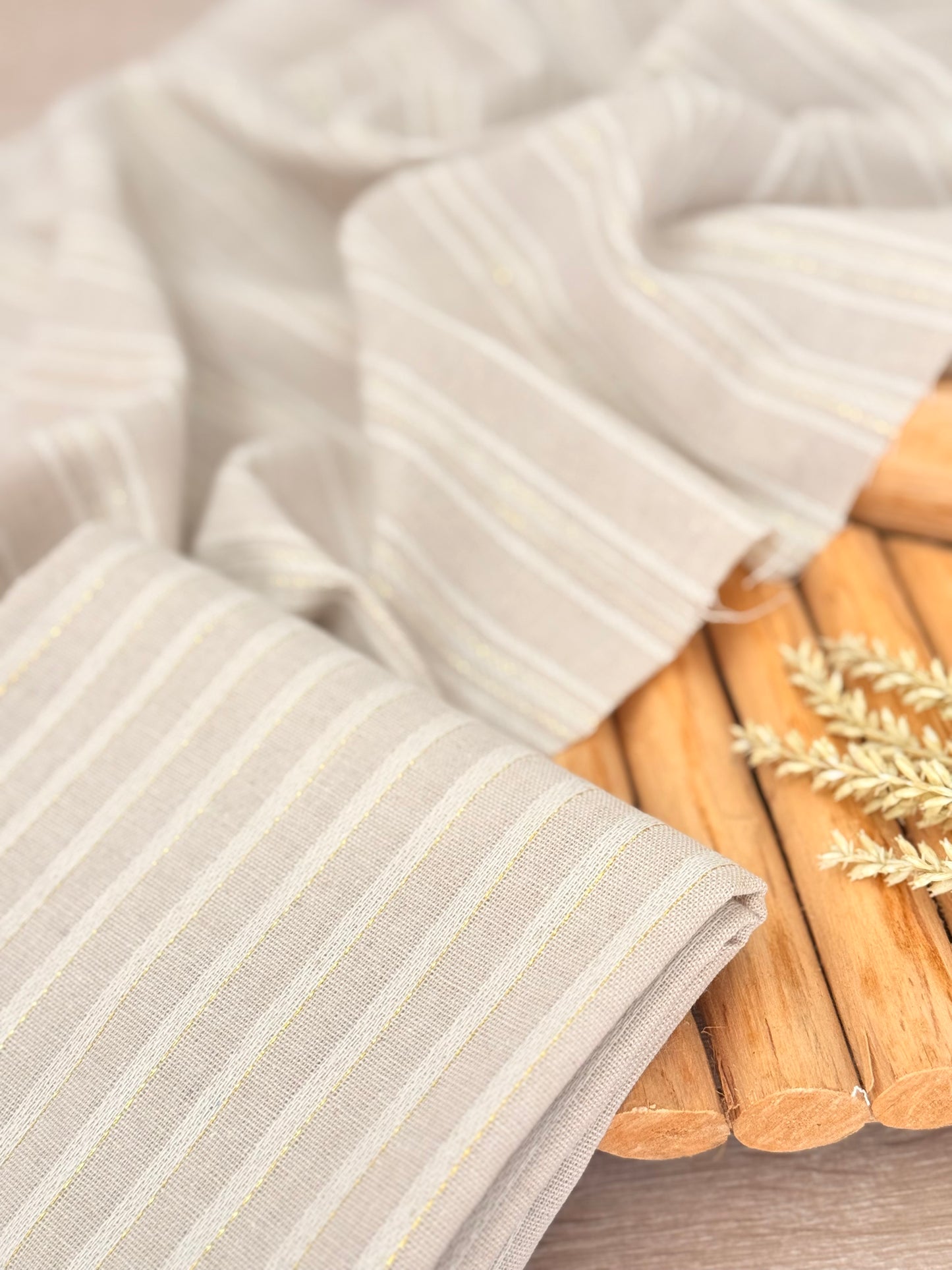 Artisanal Linen Lurex Stripes