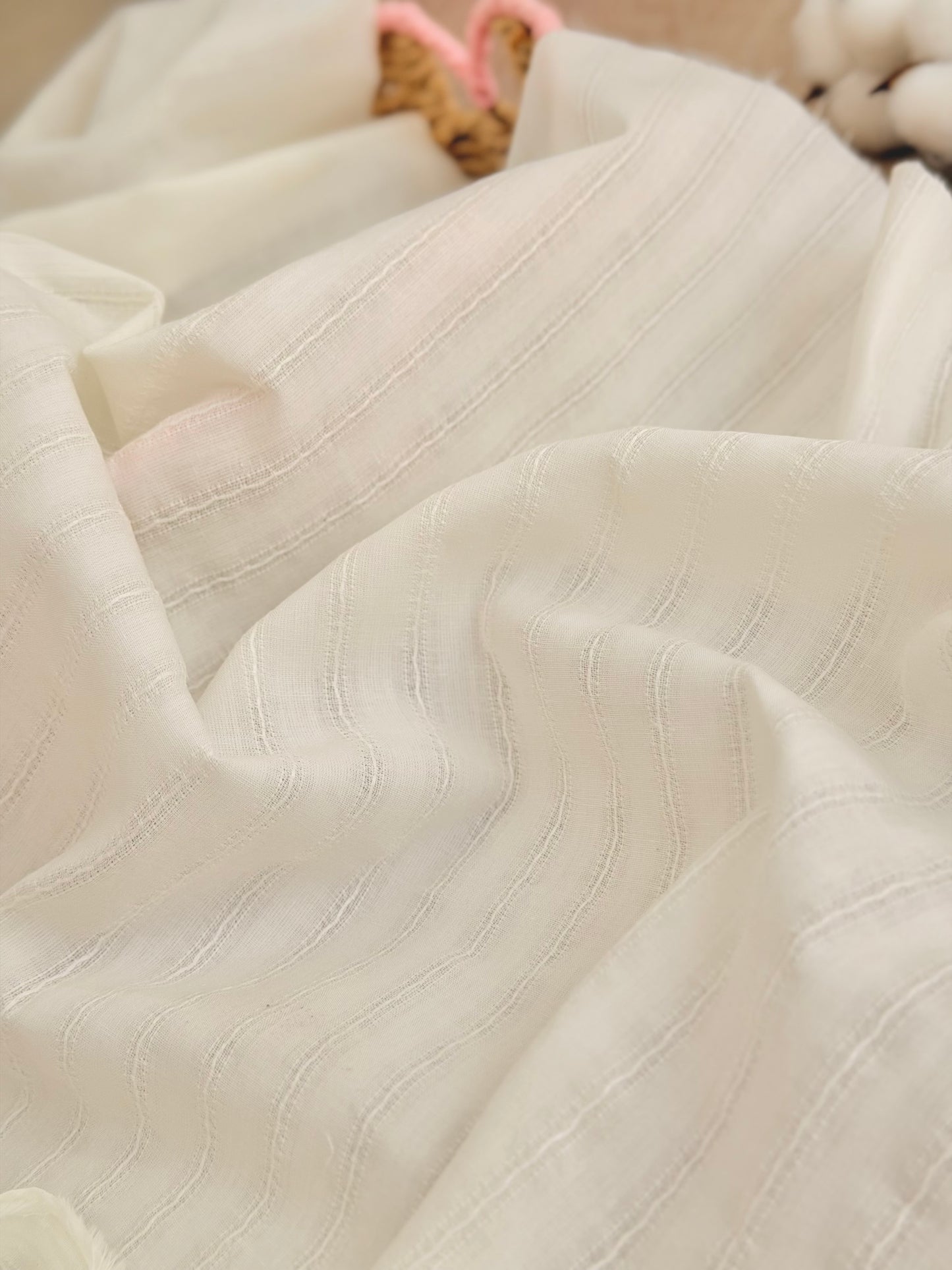 Embroidered Cotton Soft Stripes