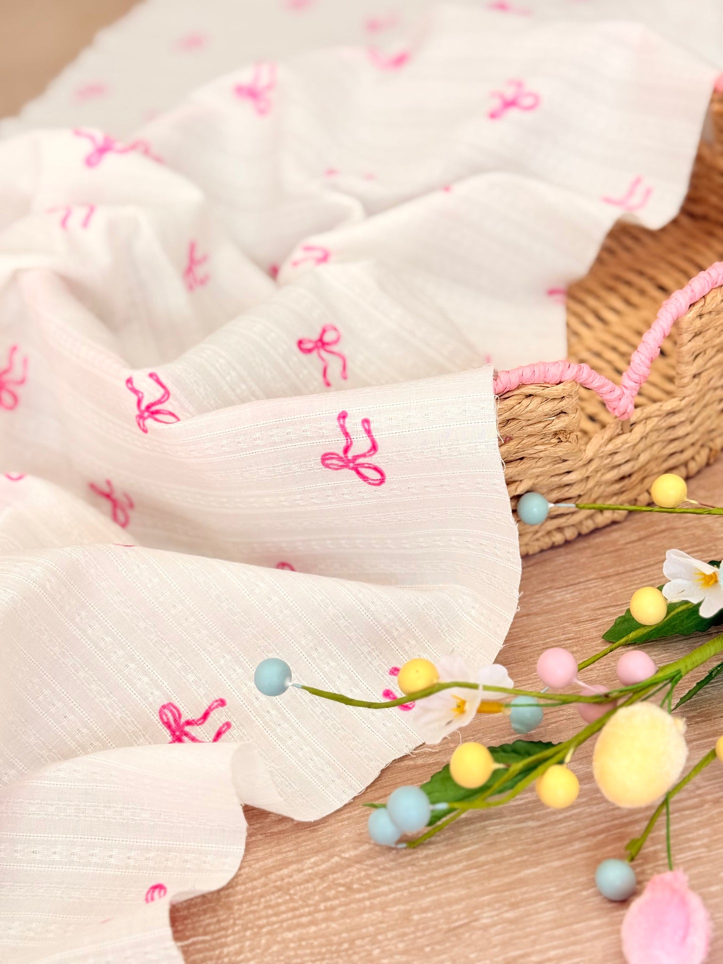 Embroidered Cotton Bow Whisper