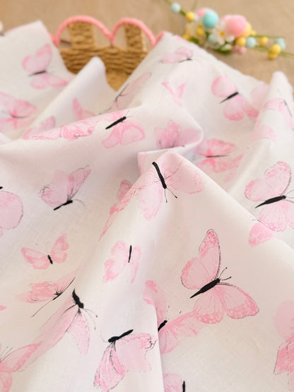 Printed Cotton Blush Butterflies