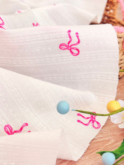 Embroidered Cotton Bow Whisper