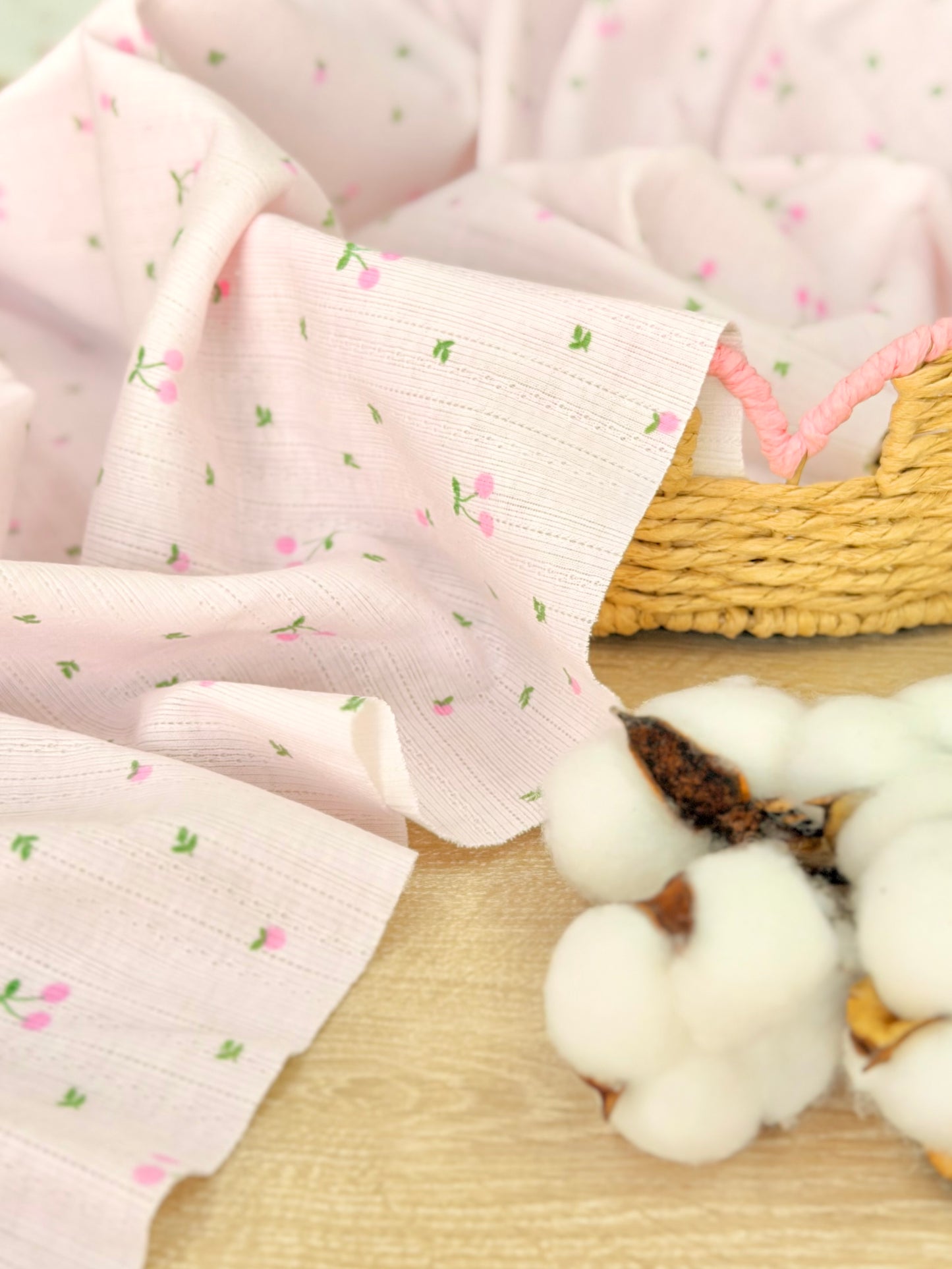 Printed Cotton Jersey Cherry Blossom
